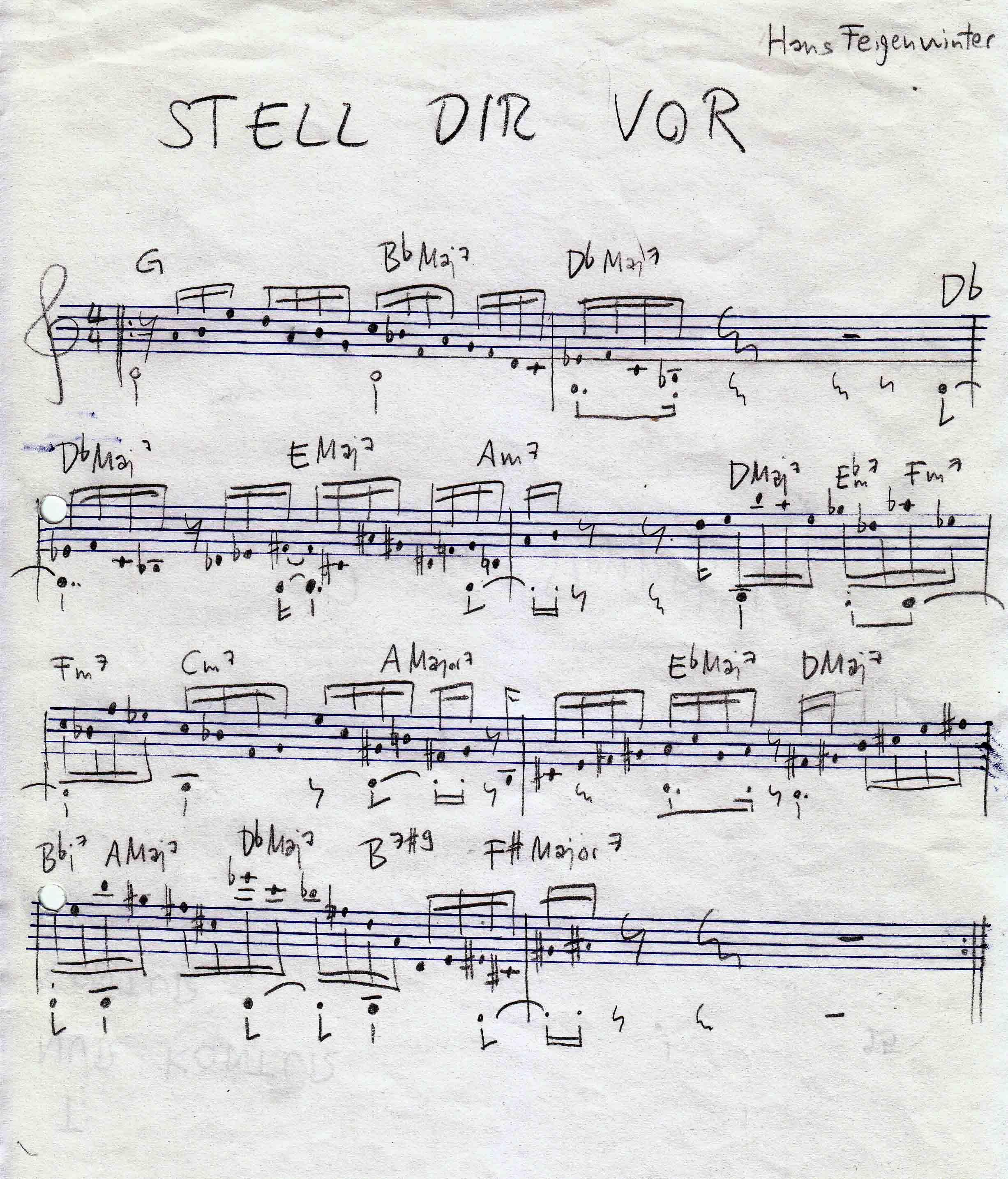 Stell dir vor Songsheet Anfangsthema